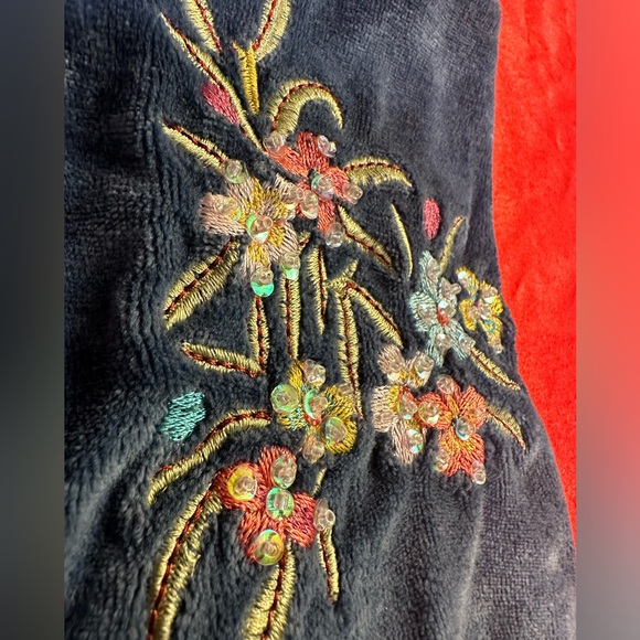 WOW POSHMARK - Authentic BCBG Maxazria Velour Embroidered Pants - Picture 4 of 12